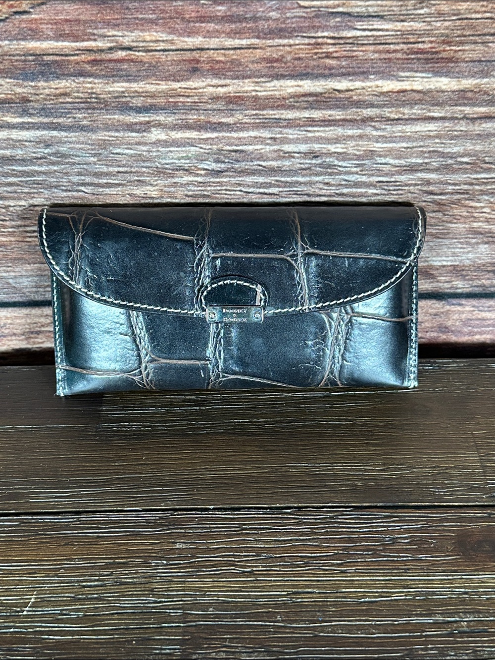 Dooney & Bourke Black Croc-Embossed Leather Sunglasses Case